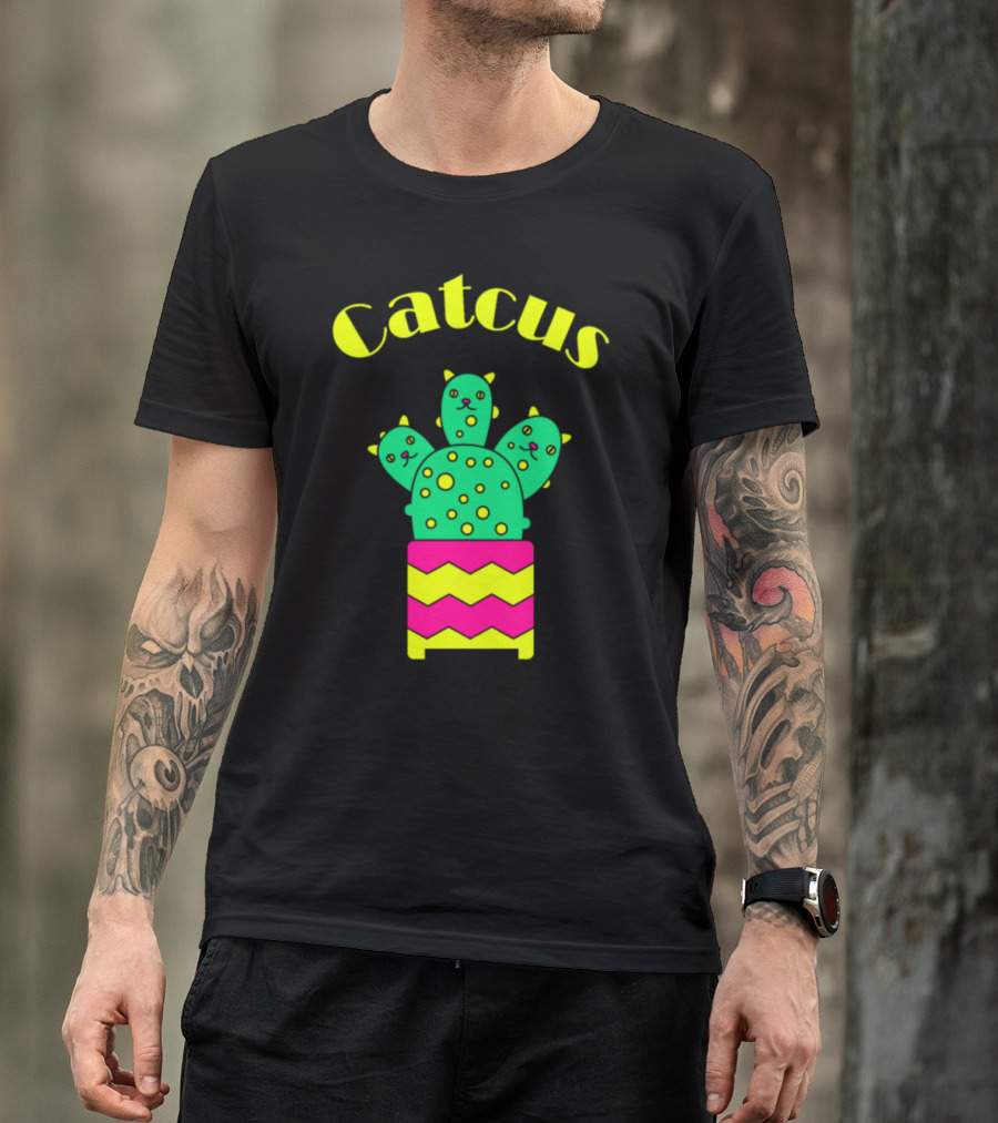 Catcus Cactus Kitty Kitten In Pot T-Shirt