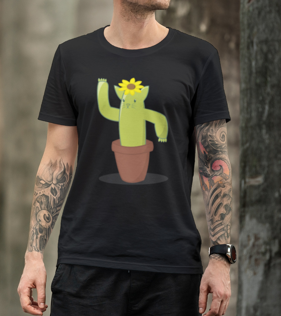 Catcus Sunflower Funny Succulent Spiny Plant T-Shirt