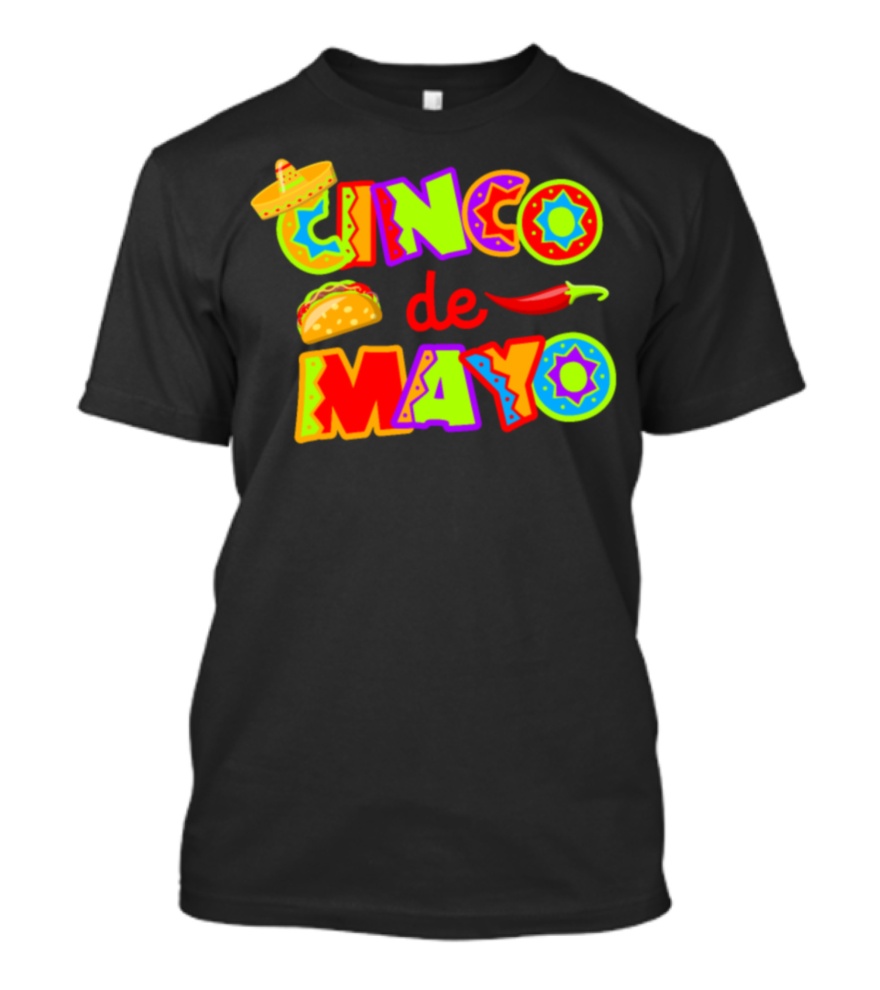 Cinco De Mayo Sombrero Taco Chili Festive Colors T-Shirt
