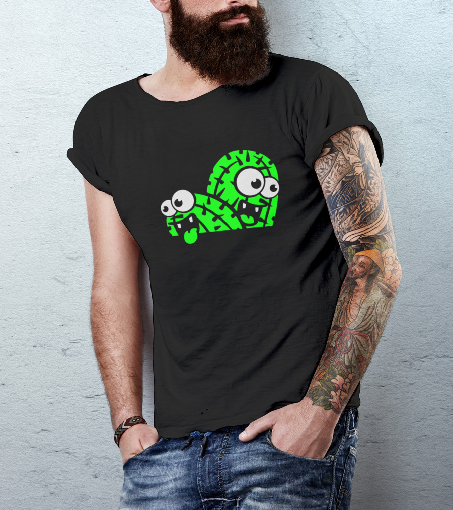 Comic Cartoon Cactus Funny Face Little Ground T-Shirt
