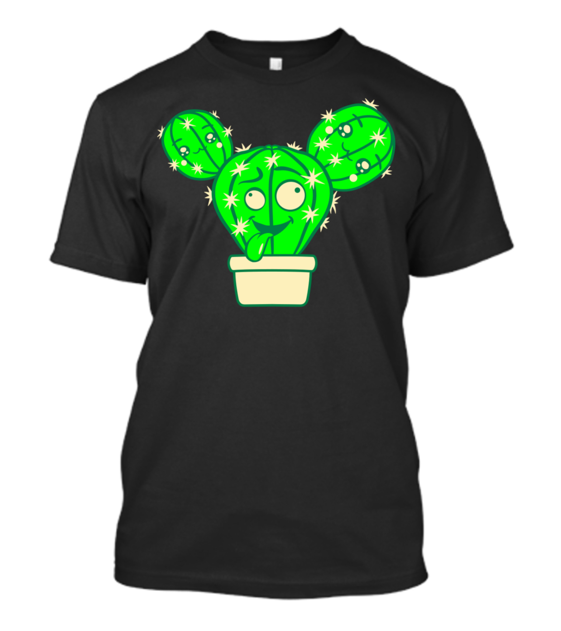 Comic Face Funny Crazy Cartoon Cactus Kids Babys T-Shirt