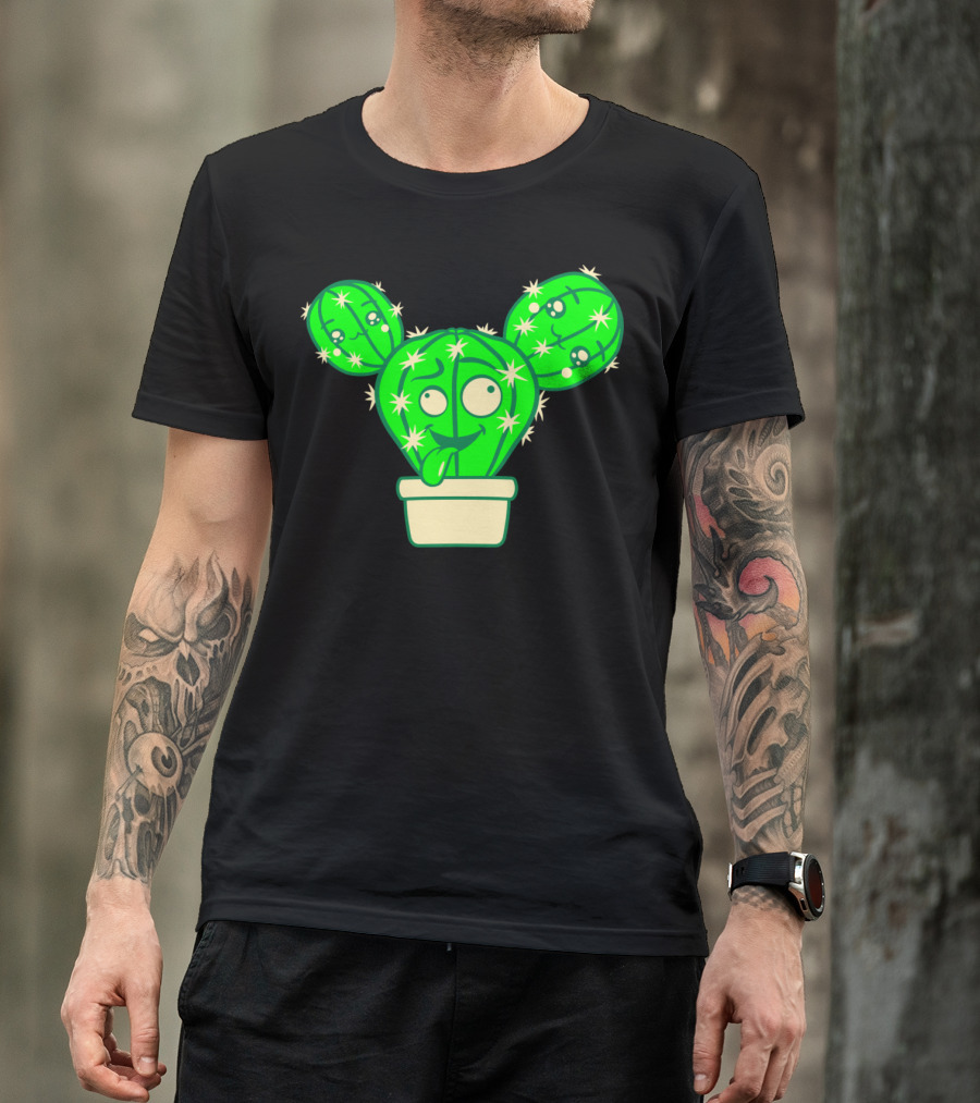 Comic Face Funny Crazy Cartoon Cactus Kids Babys T-Shirt