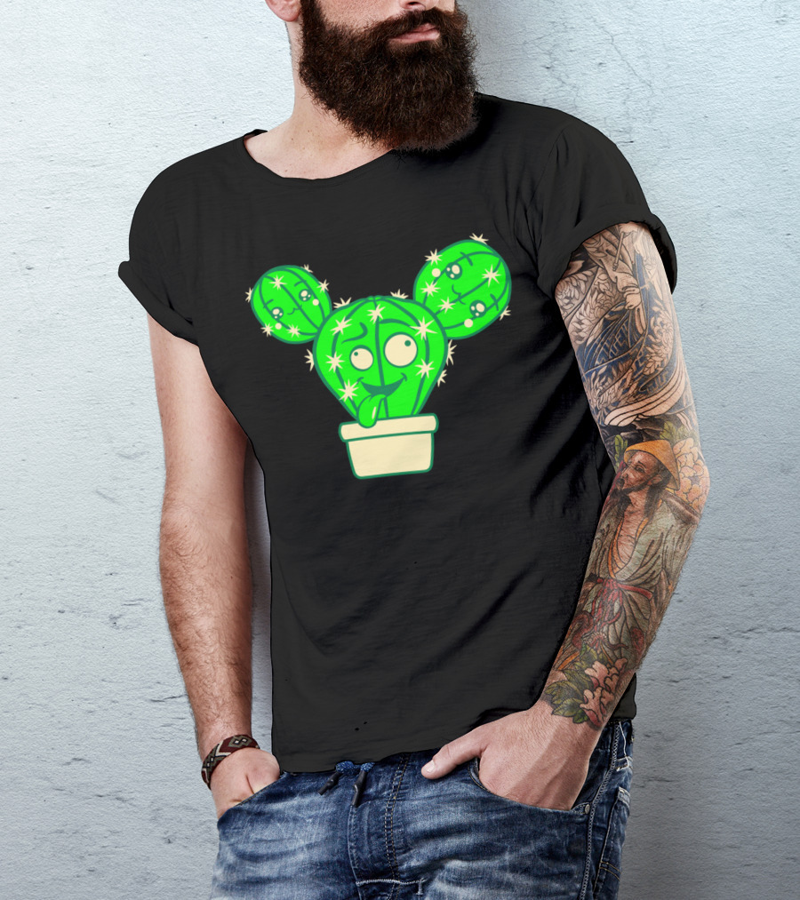 Comic Face Funny Crazy Cartoon Cactus Kids Babys T-Shirt