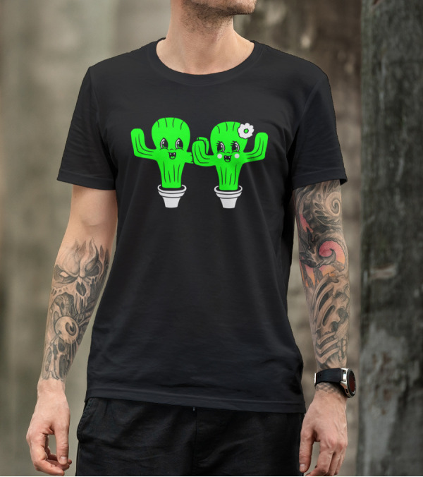 Couple Love Cactus Woman Man Female Male Girl Boy T-Shirt