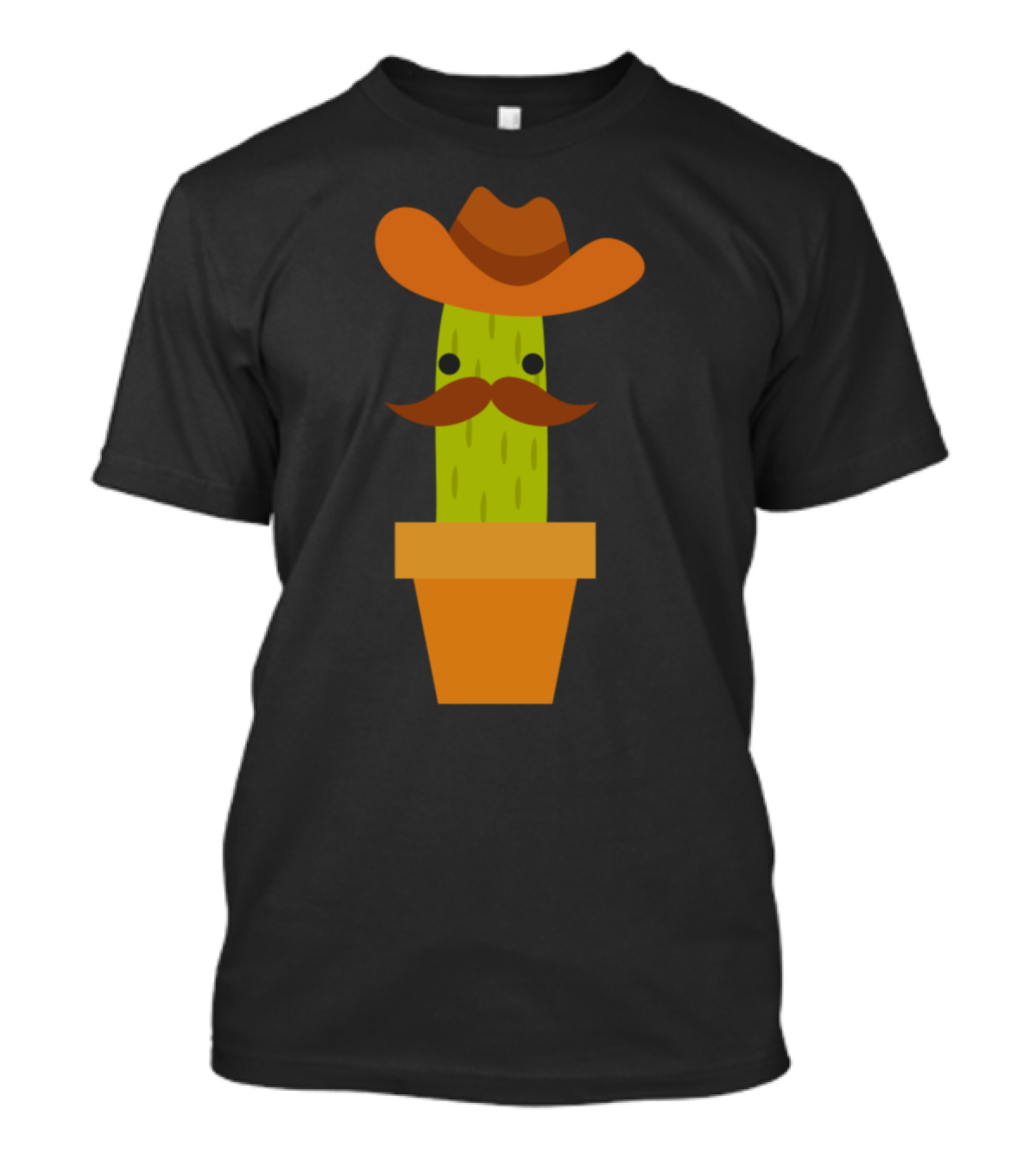 Cowboy Cactus Cute Funny Cacti With Hat And Mustache T-Shirt