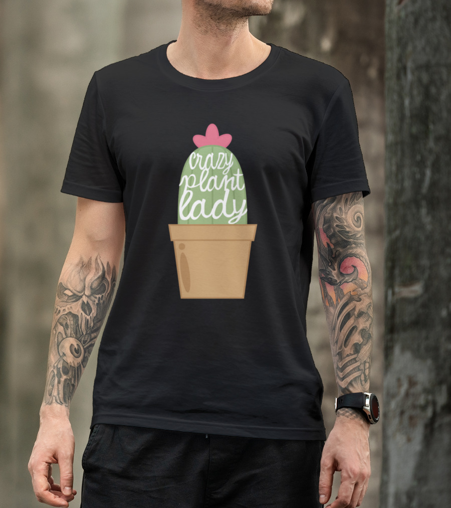 Crazy Plant Lady Vegan Organic Gardening T-Shirt