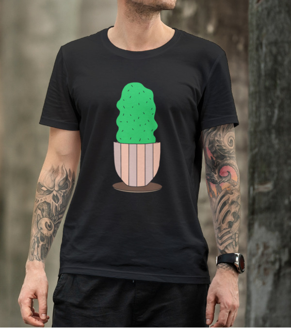 Curvy Cactus In A Natural Pot T-Shirt