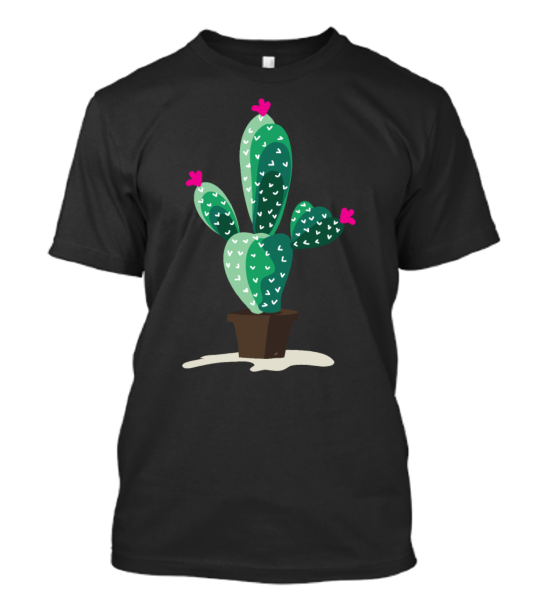 Cute Cactus Funny Cactus Heart Shape Blossoms T-Shirt