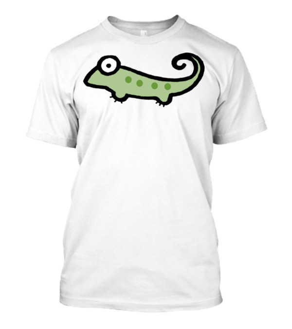 Cute Iguanatoon Simple Green Cartoon Lizard T-Shirt