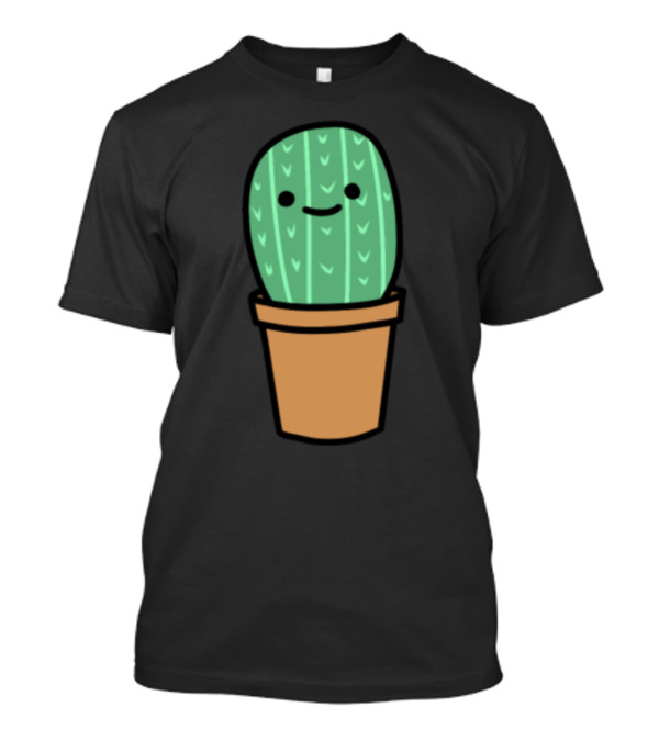 Cute Little Cactus Smiling Cartoon Plant T-Shirt