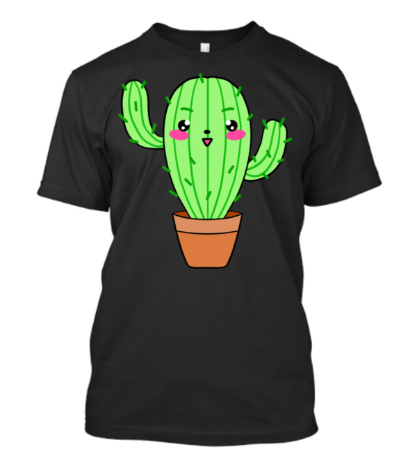 Happy Kawaii Cute Baby Potted Cactus T-Shirt