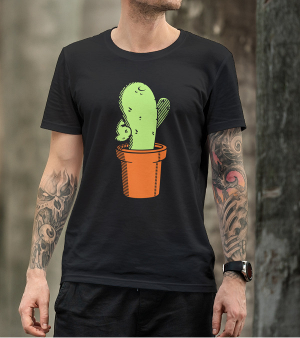 Cute Prickly Cactus In Orange Pot T-Shirt