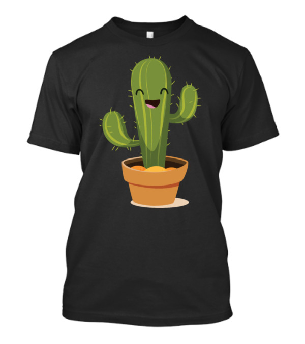 Smiling Cactus In A Flower Pot Garden Delight T-Shirt