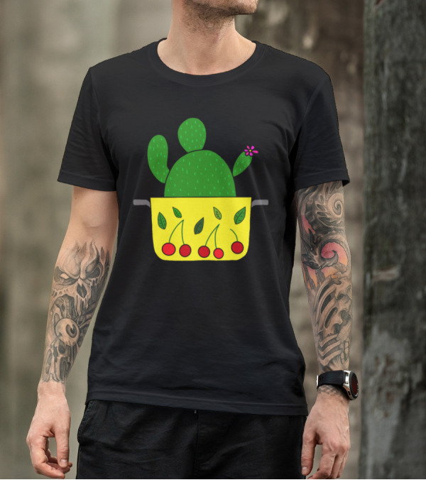 Cherry Cactus Stew Decorative Pot With Cherry And Cactus T-Shirt