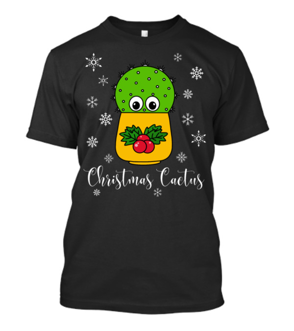 Christmas Cactus Cute Cactus Snowflakes T-Shirt