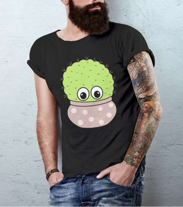 Chunky Cactus Big Eyes Polka Dot Jar T-Shirt