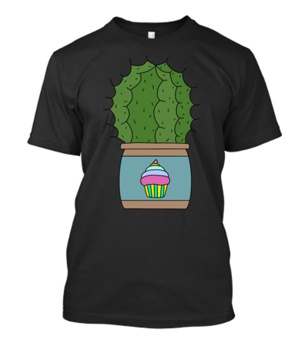 Echinocactus In Vibrant Cupcake Decorated Pot T-Shirt