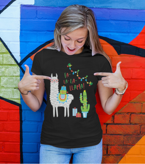 Fa La La Llama Christmas Cactus Festive Gifts T-Shirt
