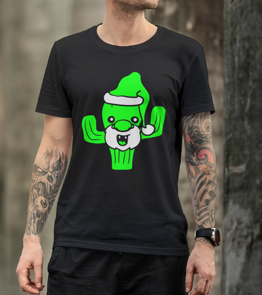 Father Christmas Santa Claus Nicholas Cactus Winter T-Shirt