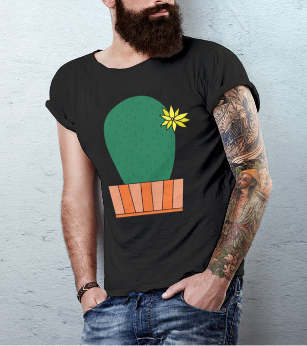 First Place Cactus With Yellow Flower T-Shirt