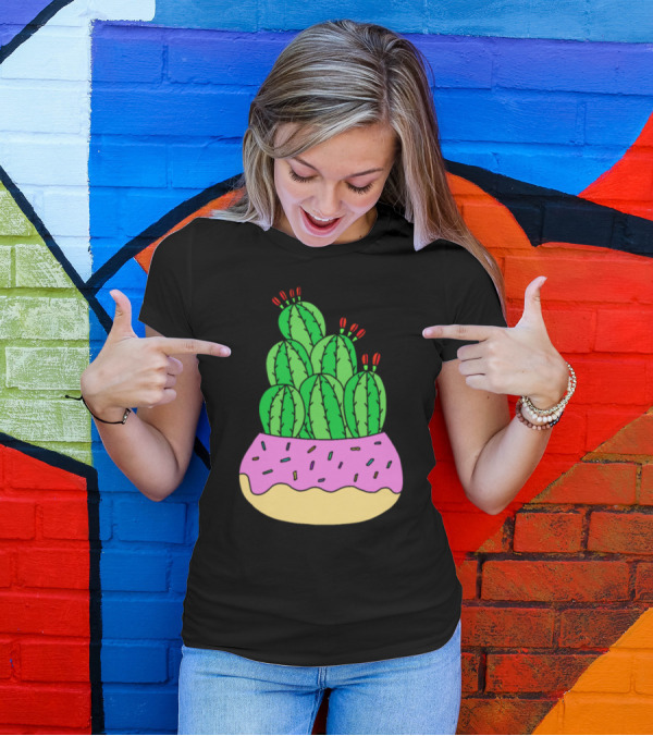 Growing Competition Cactuses Donut Dessert T-Shirt