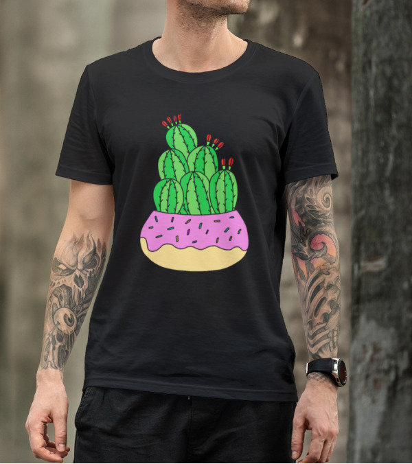 Growing Competition Cactuses Donut Dessert T-Shirt