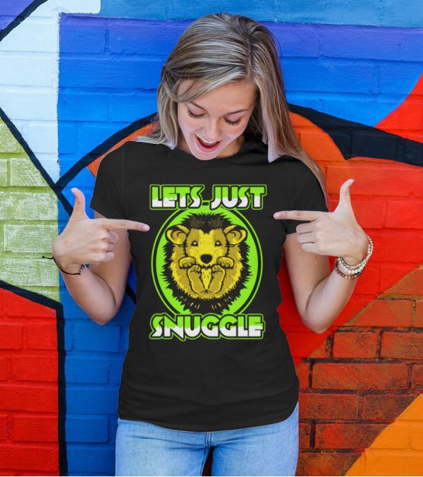 Hedgehog Let's Just Snuggle Retro 70s Vintage Animal Lover T-Shirt