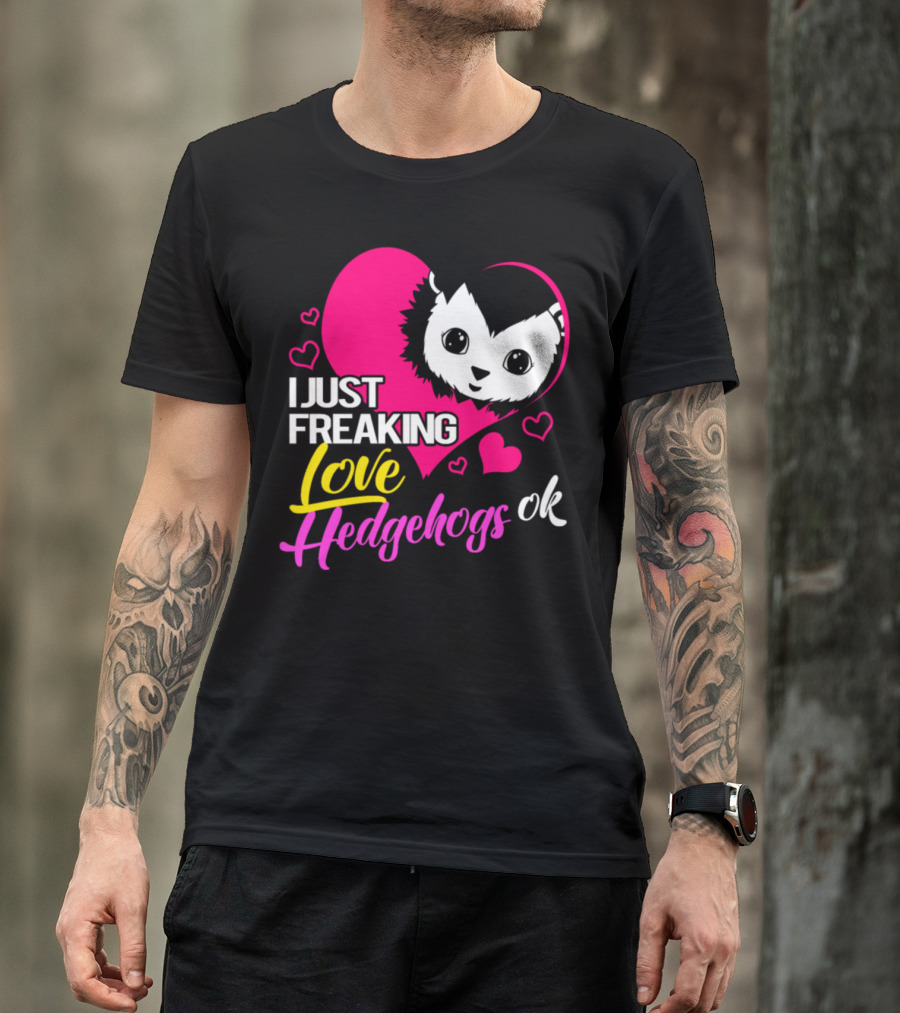 I Just Freaking Love Hedgehogs Ok Retro 70s Vintage Animal Lover T-Shirt