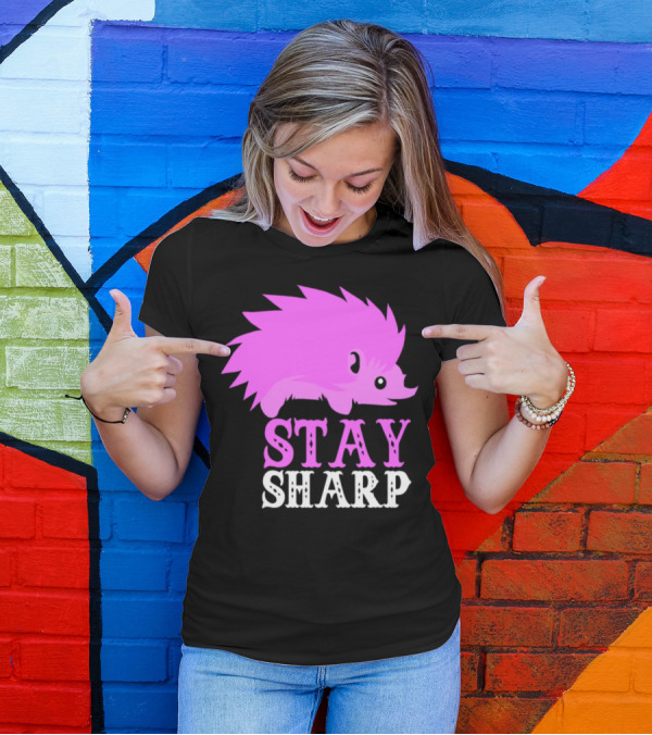 Stay Sharp Hedgehog Retro 70s Vintage Animal Lover 8s T-Shirt