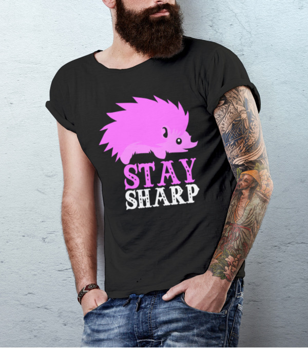 Stay Sharp Hedgehog Retro 70s Vintage Animal Lover 8s T-Shirt