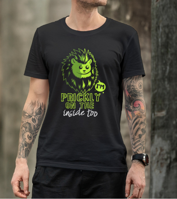 I'm Prickly On The Inside Too Hedgehog Retro 70s Vintage Animal Lover 4e T-Shirt