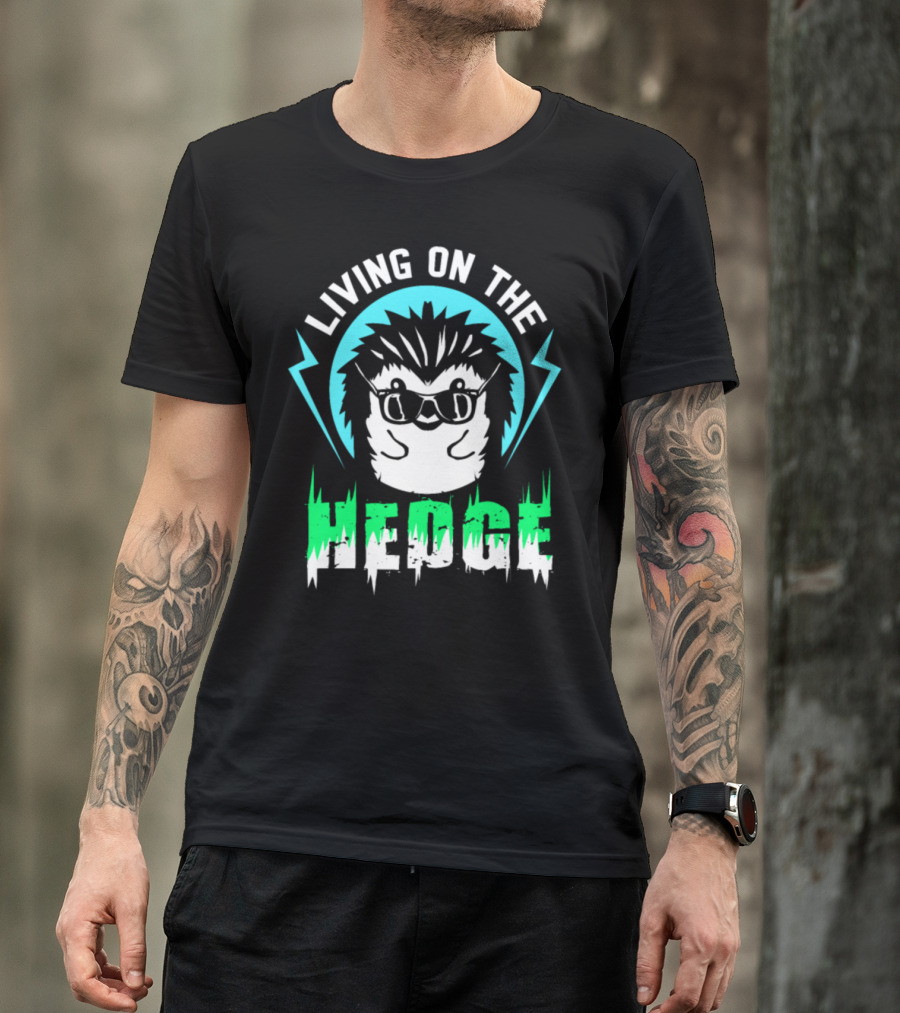 Living On The Hedge Hedgehog Retro 70s Vintage Animal Lover T-Shirt