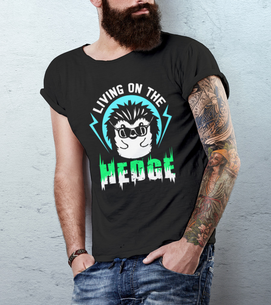 Living On The Hedge Hedgehog Retro 70s Vintage Animal Lover T-Shirt
