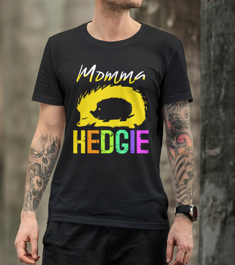 Momma Hedgie Hedgehog Retro 70s Vintage Animal Lover T-Shirt