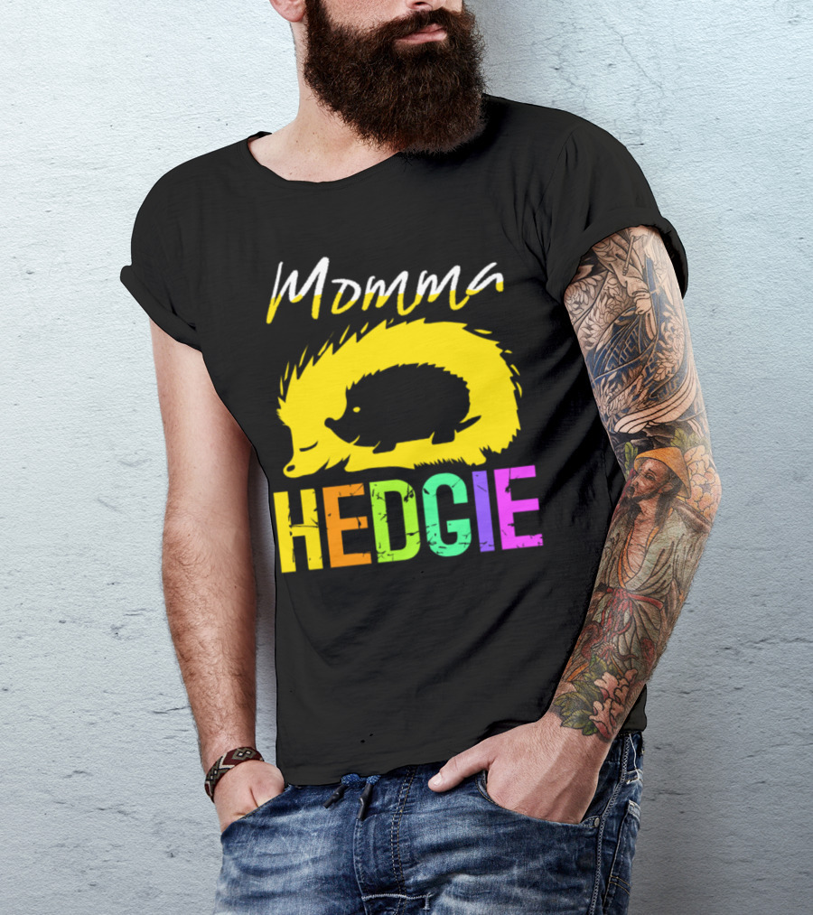 Momma Hedgie Hedgehog Retro 70s Vintage Animal Lover T-Shirt