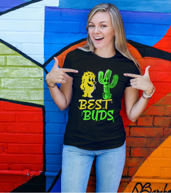 Best Buds Hedgehog Retro 70s Vintage Animal Lover Y0 T-Shirt