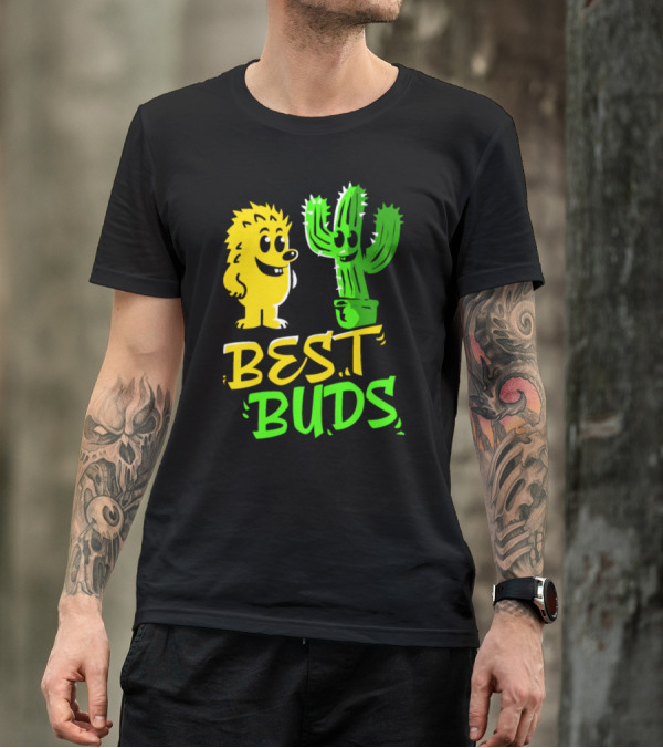 Best Buds Hedgehog Retro 70s Vintage Animal Lover Y0 T-Shirt