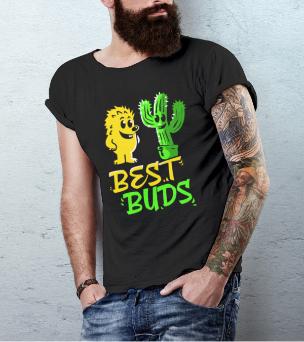 Best Buds Hedgehog Retro 70s Vintage Animal Lover Y0 T-Shirt