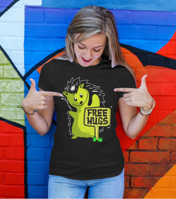 Hedgie Hedgehog Free Hugs Spiky Cuddle Rodent T-Shirt