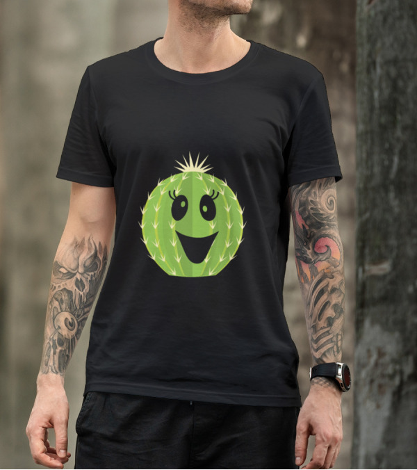 Hug Me Cute Smiling Cactus Face With Heart T-Shirt