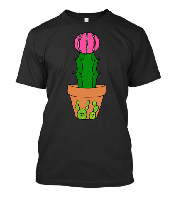 Hybrid Cactus With Smiling Cacti Friends In Cute Pot T-Shirt