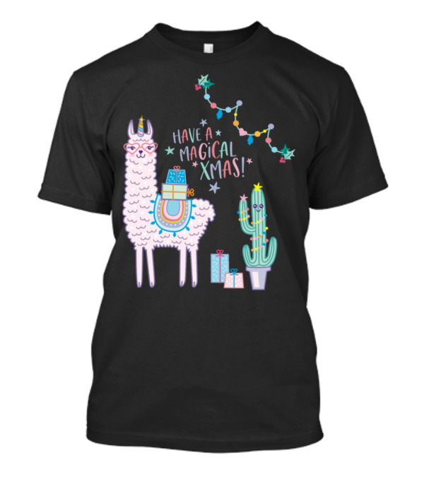 Have A Magical Xmas Llamacorn Llama Unicorn Holiday T-Shirt