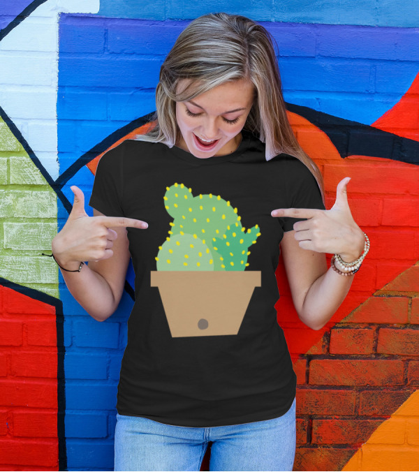 Mini Cactus Pot In T-Shirt