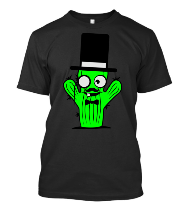 Mr Sir Gentlemen Child Man Young Monokel Cactus With Top Hat And Monocle T-Shirt