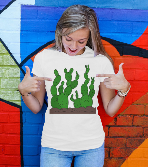 One Big Cactus Family In A Desert Oasis T-Shirt