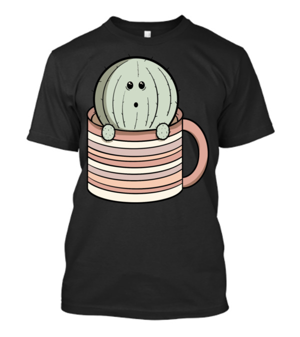 Over Caffeinated Cactus Mug With Striped T-Shirt
