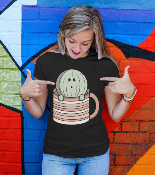 Over Caffeinated Cactus Mug With Striped T-Shirt