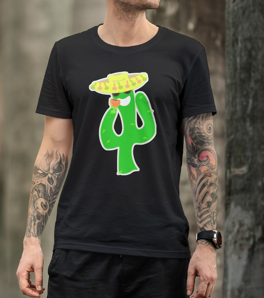 Party Cactus With Sombrero And Drink T-Shirt