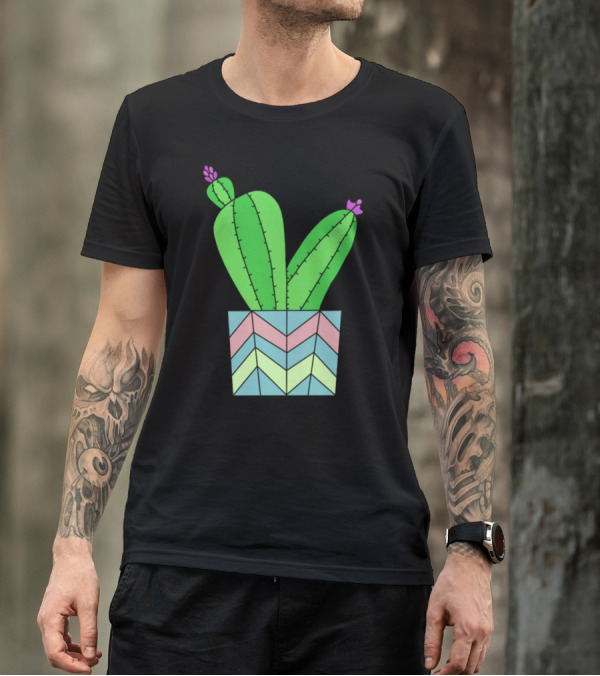 Pastel Pot Zigzag Cactus T-Shirt