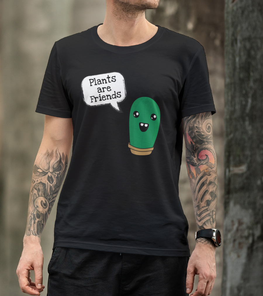 Plants Are Friends Happy Cactus T-Shirt